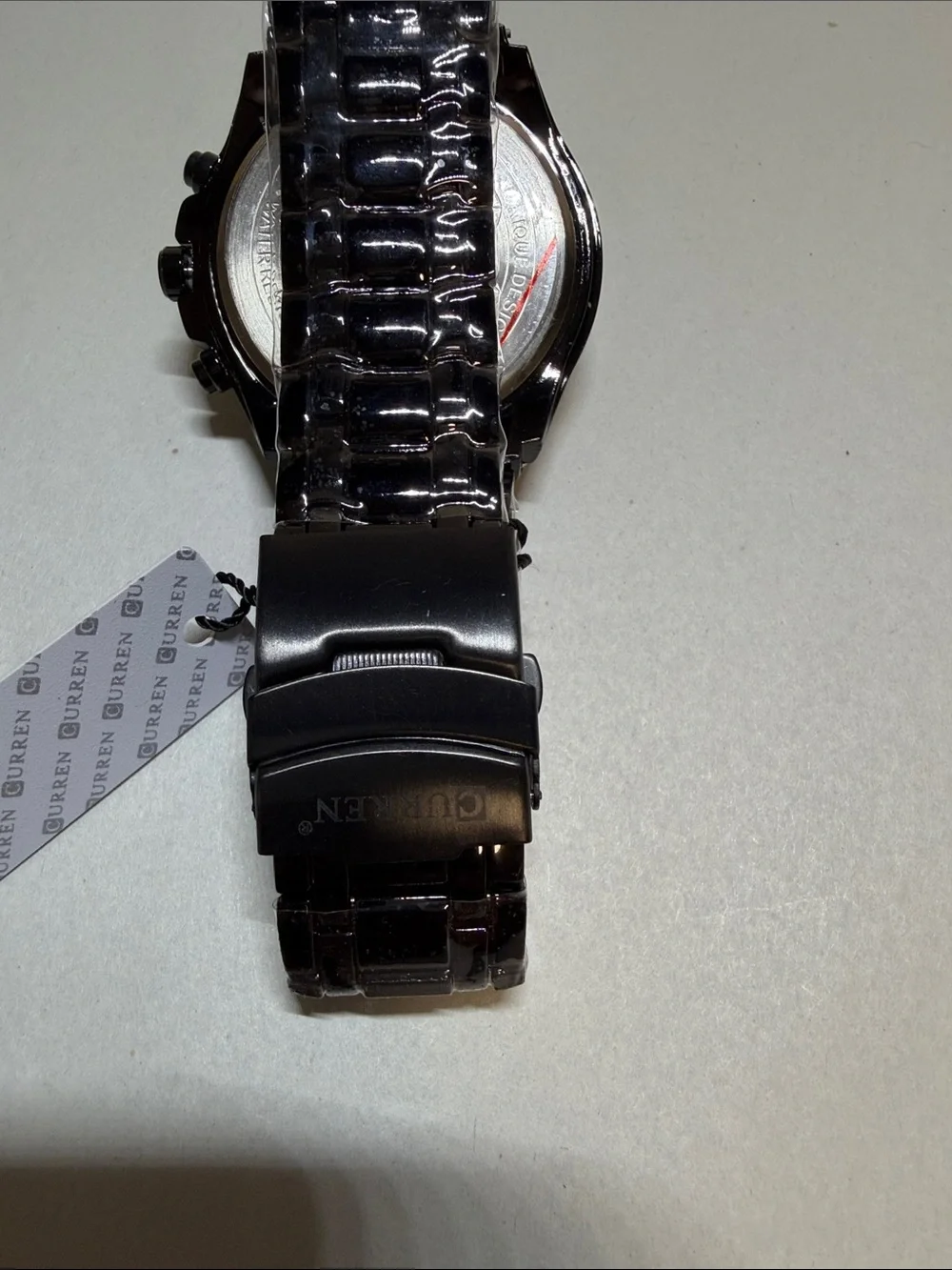 Black Men's Chronograph Stainless Steel Watch